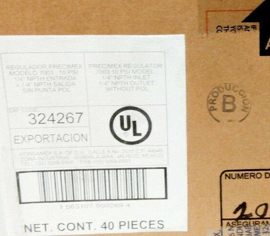 New Precimex 7003 Adjustable 0-10psi Propane Regulator LP LPG Gas Valve 1/4" NPT