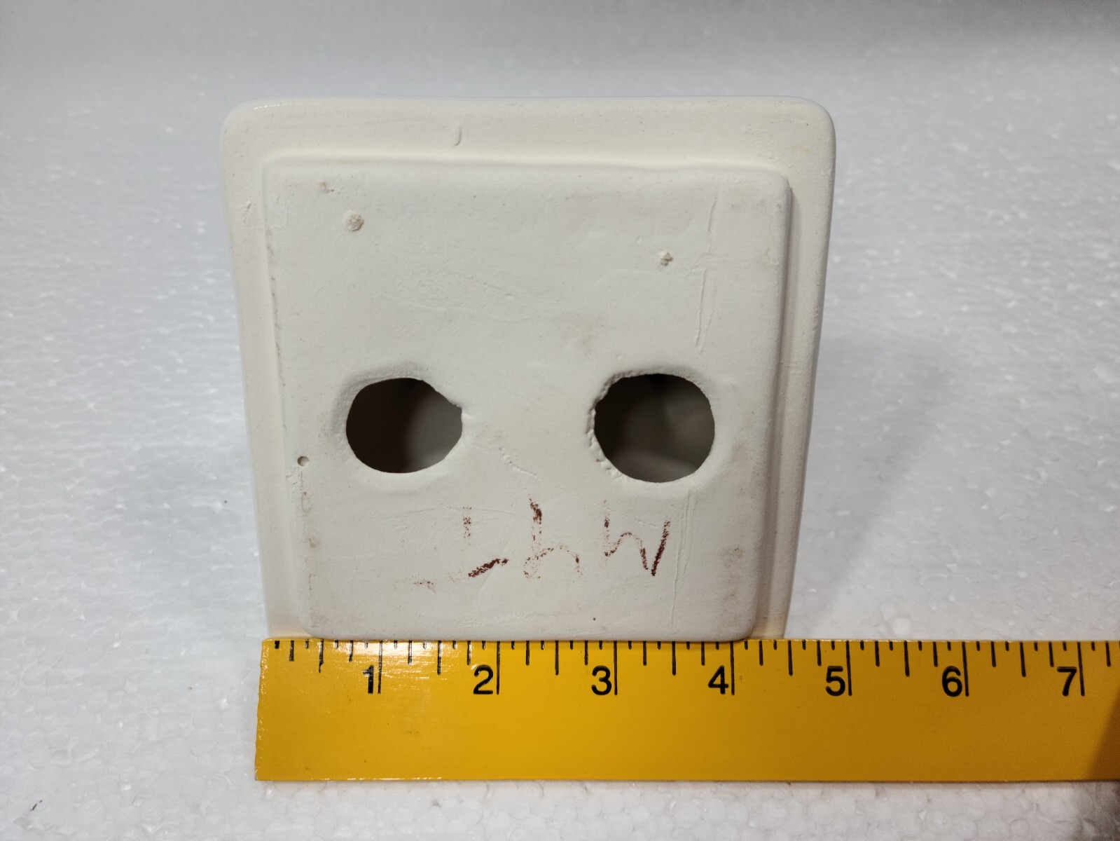 Vintage Bright White Ceramic Toothbrush Holder Tumbler Cup Tray Daltile 0190