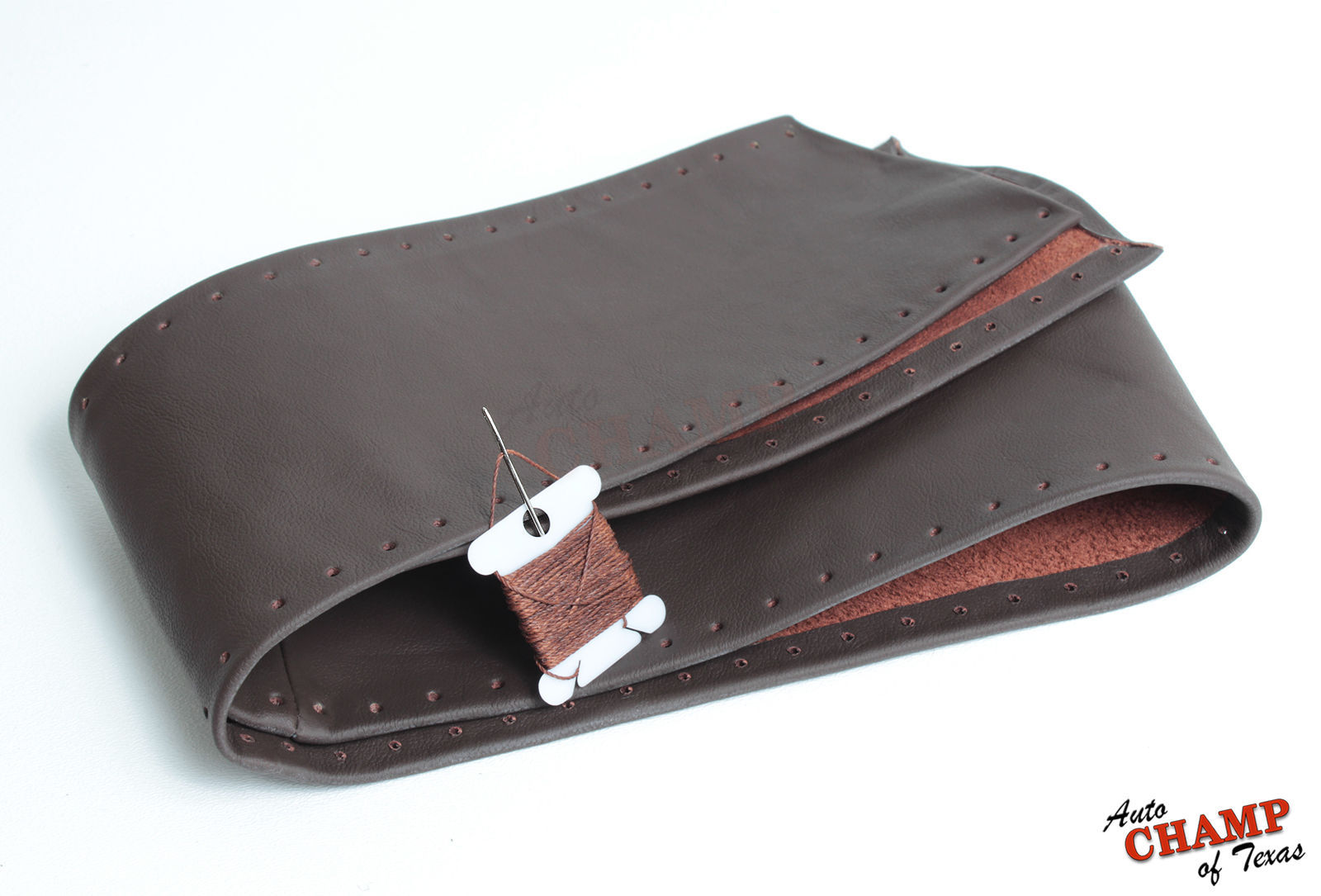 For 2009-2012 Dodge Ram 1500 2500 3500-Leather Steering Wheel Cover, Dark Brown