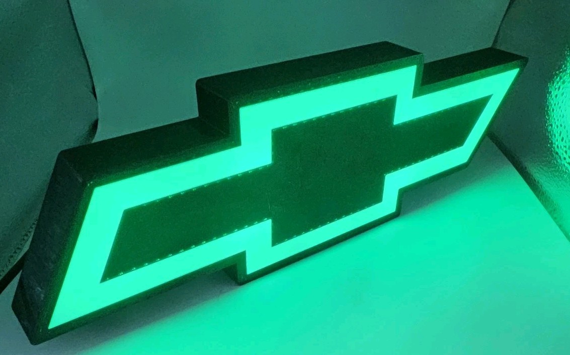 Chevy Chevrolet Light Sign Decor Man Cave Desk LED Lightbox USB Powered shop