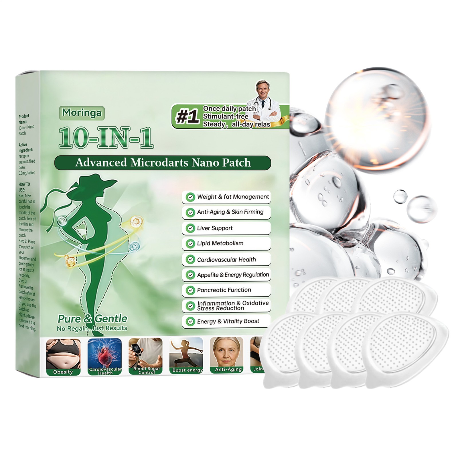 Moringa Berberine x NAD+ 10-in-1 Nano Microneedle Patch