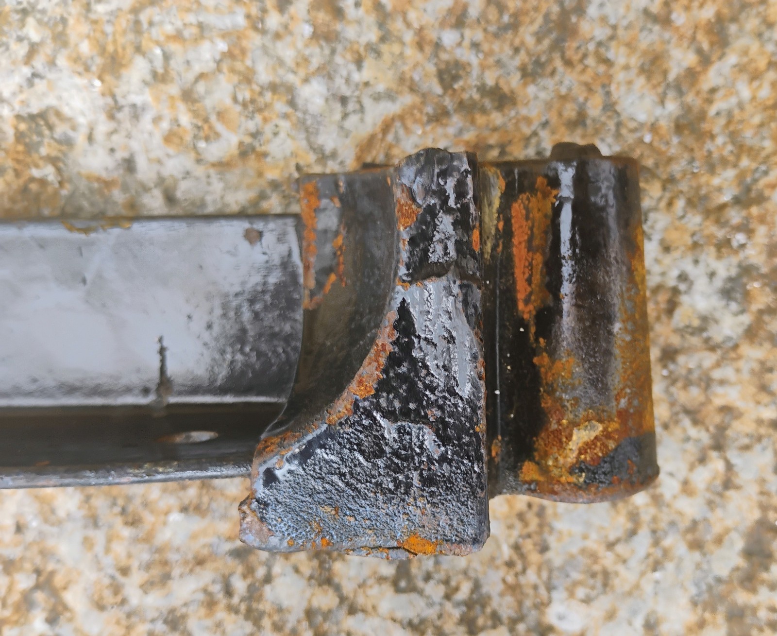 Antique pair of BED RAILS Cast Iron Tapered Pin End Rails 37"