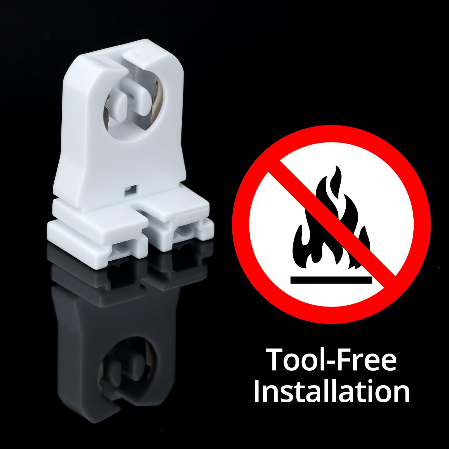 QWORK Non Shunted LED Tombstones T8 T10 T12 Lamp Holder - 100 Pack, Tube Replace