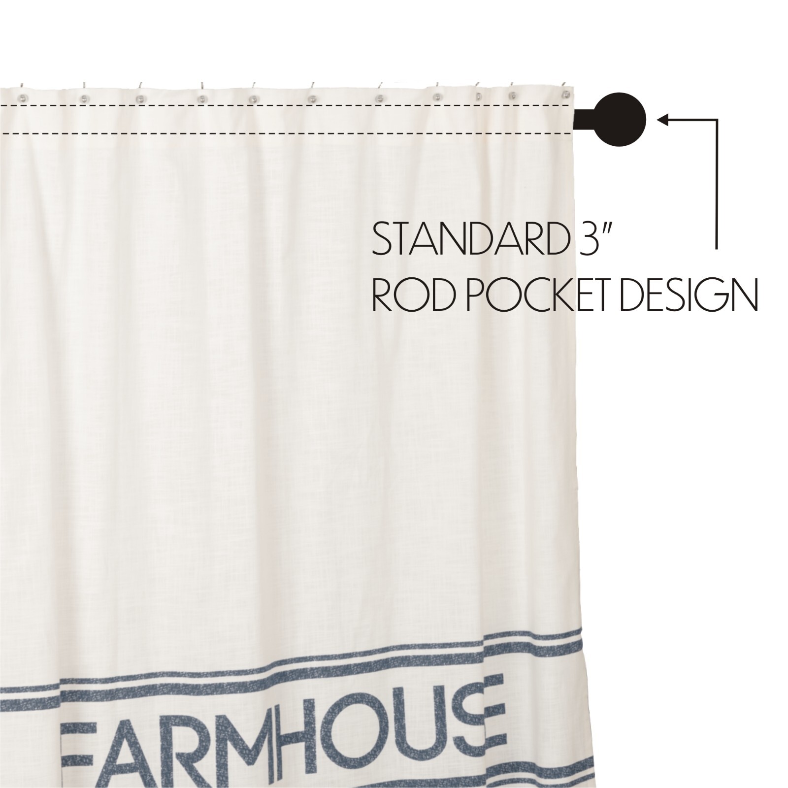 Sawyer Mill Blue Farmhouse SHOWER CURTAIN 72X72 Country Primitive