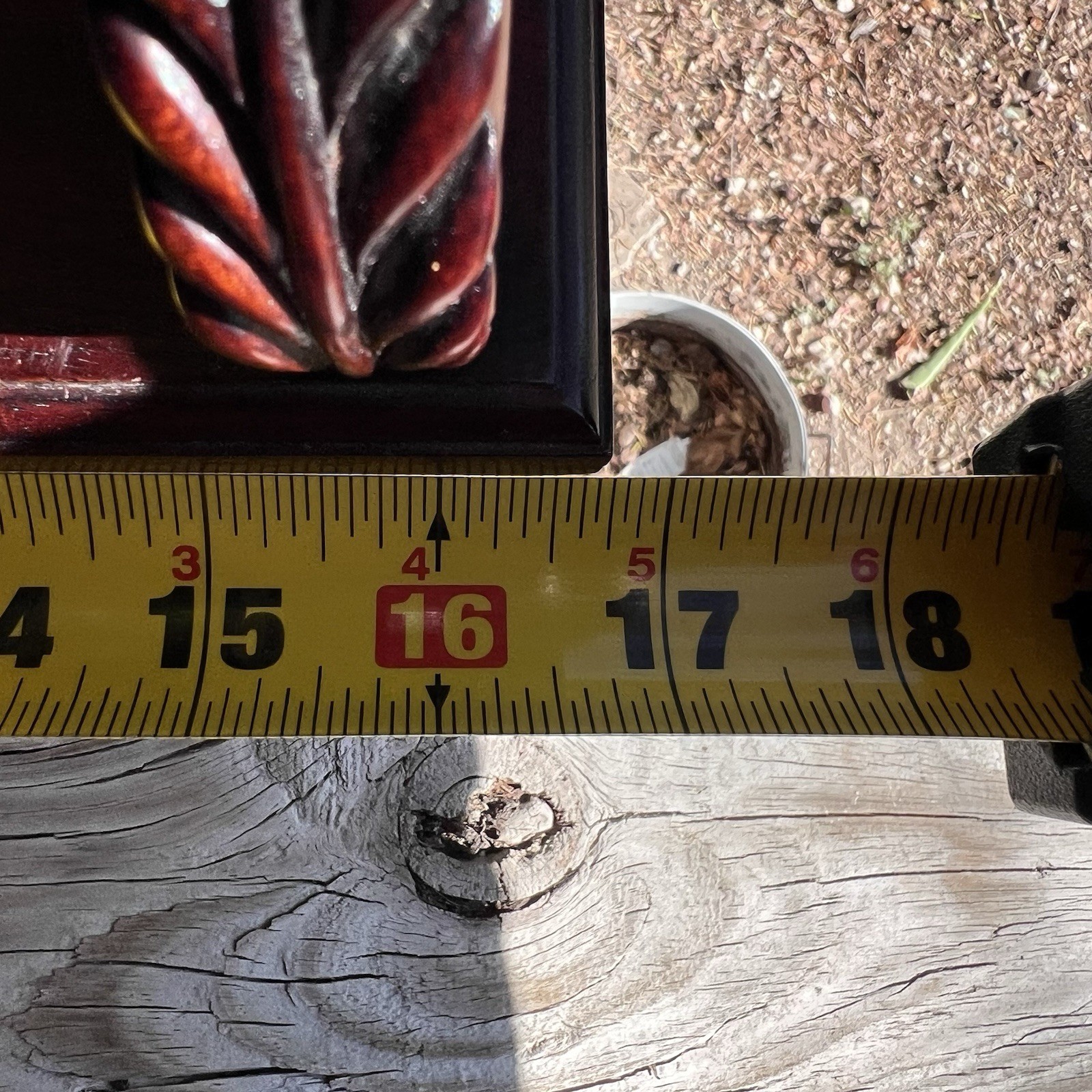 Vintage | Mahogany Carved Desk Trough | Wooden Book Stand Holder | 16.75"