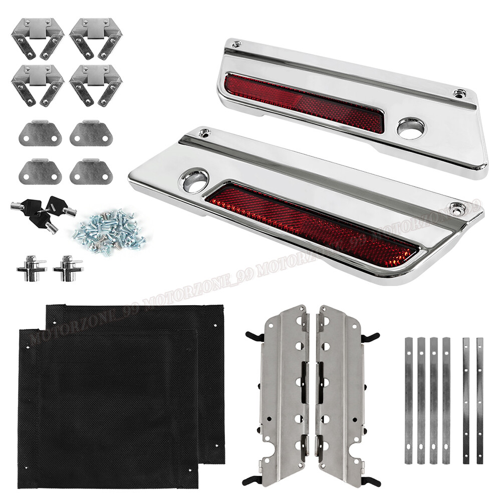 Saddle Bag Latch Lids Hardware Hinge Lock Kit For Harley Touring Model 1993-2013