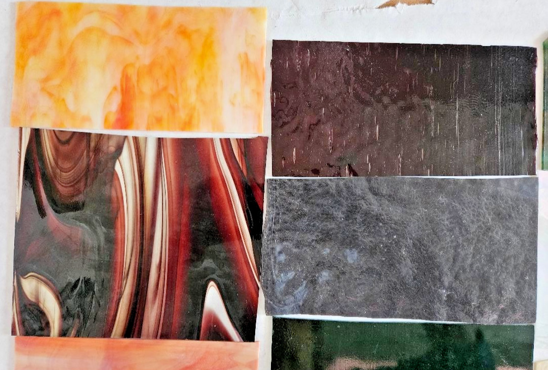 10 & 1/4 Pounds of Assorted Multicolor Stained-Glass Large Scraps/Sheets