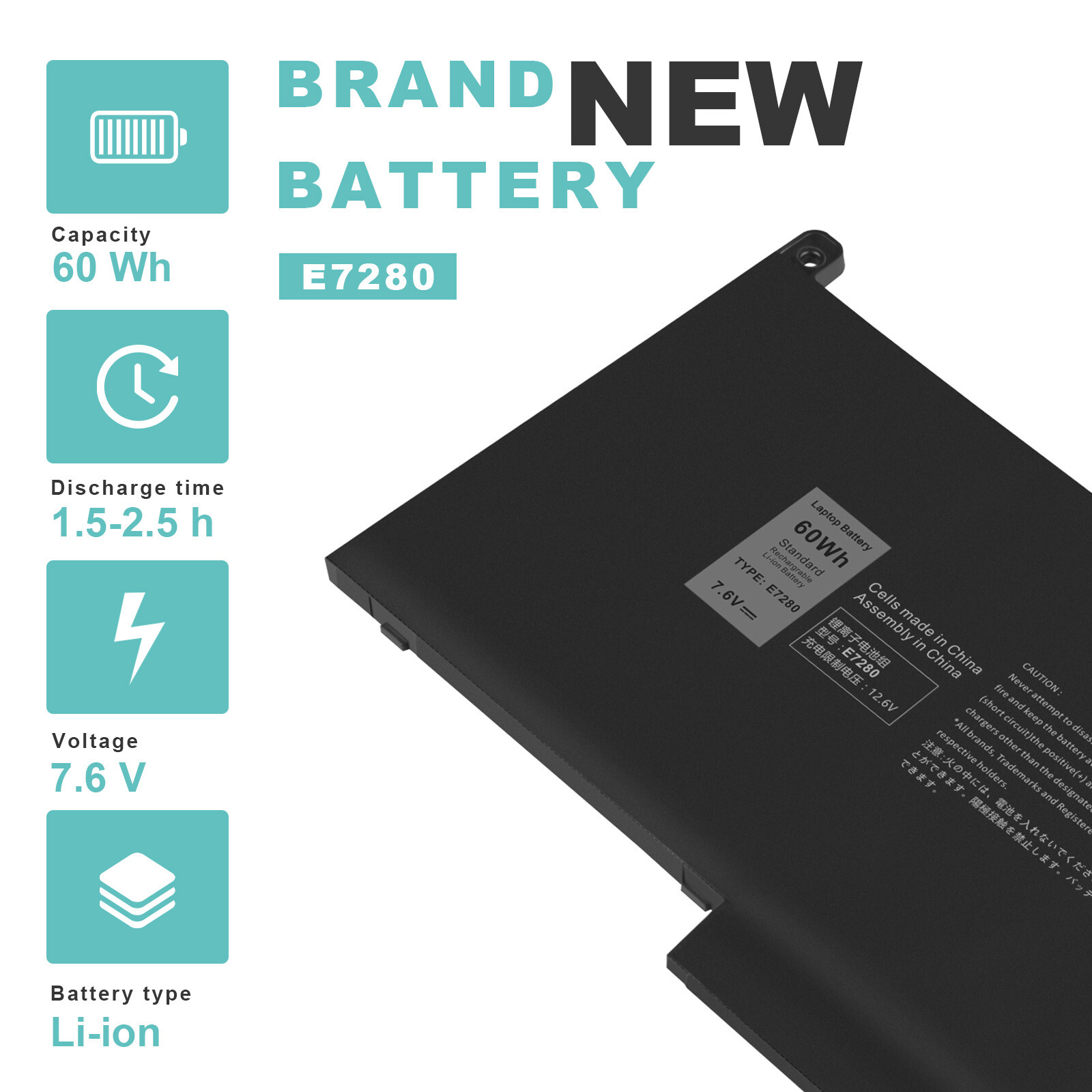 ✅F3YGT Battery For Dell Latitude 7280 7480 7380 7290 7390 7490 7300 7400 60Wh US