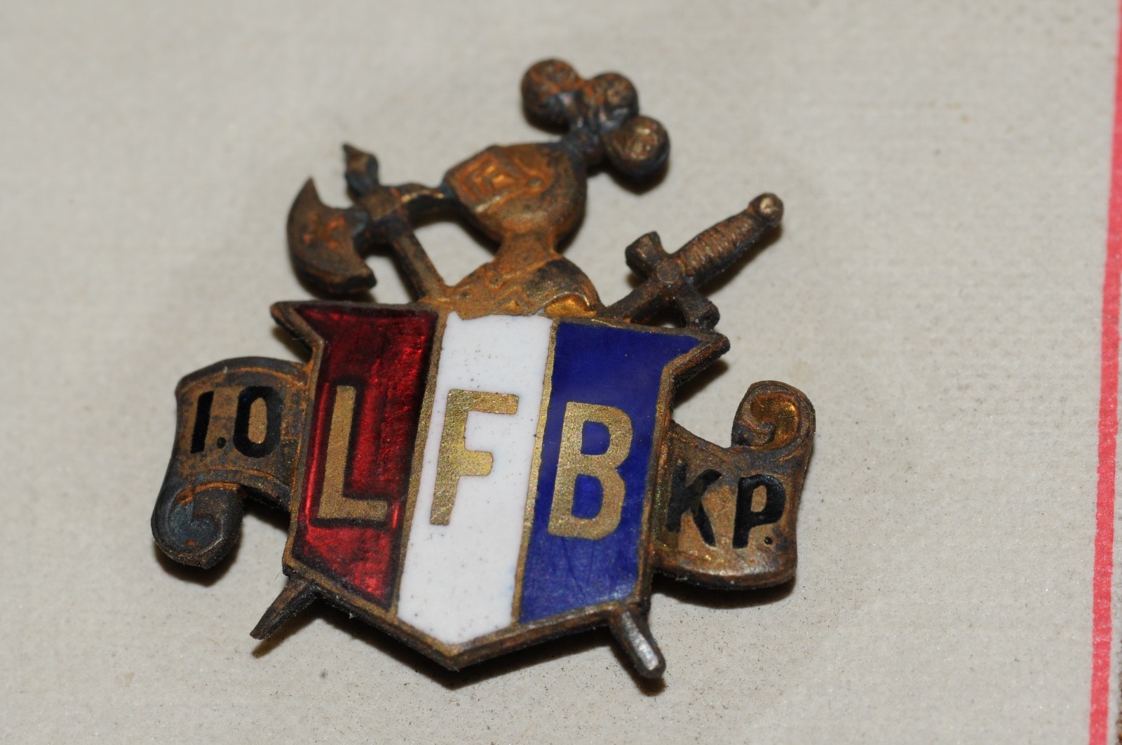 LFB 10KP Fraternal Organization Lapel Pin Gold Filled 1903 Historical NOS Old**