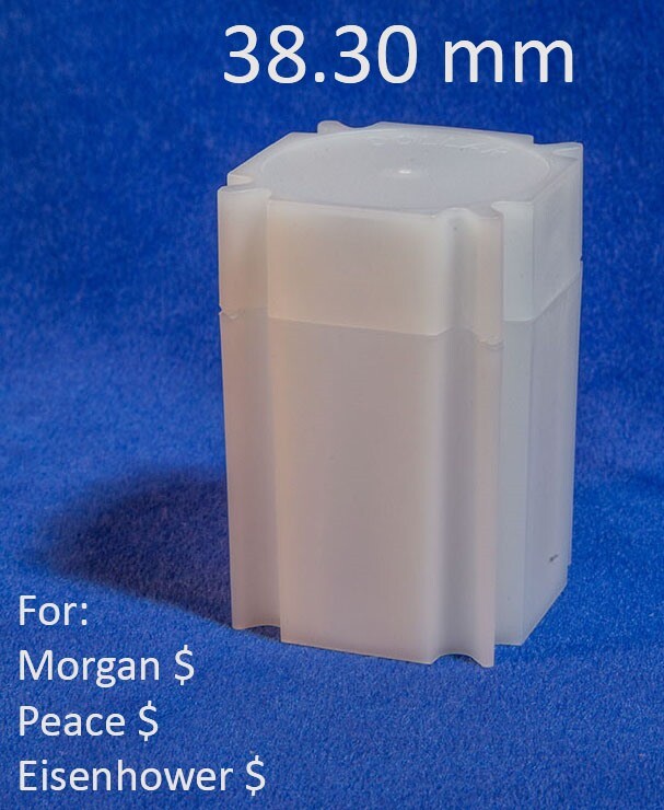 10 Square Coin Safe Tubes US Large Dollar Morgan Peace Eisenhower Size 38.30mm