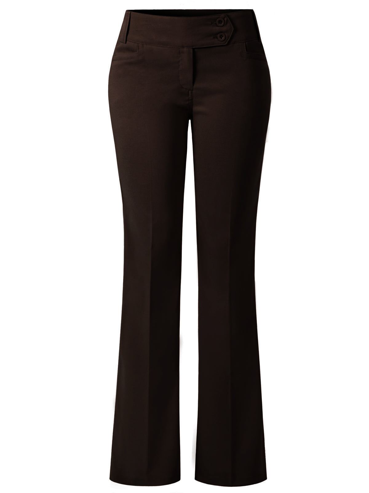 MixMatchy Relaxed Boot-Cut Stretch Office Pants Trousers Slacks