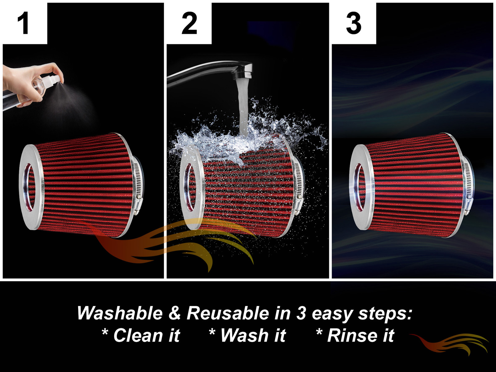 BCP RED 11-23 Charger/Challenger/300 3.6 V6 Heat Shield Cold Air Intake +Filter