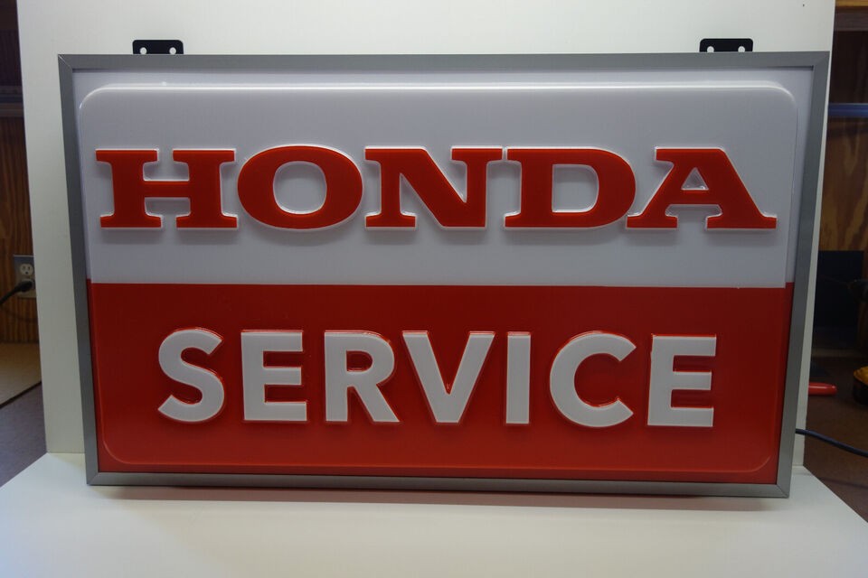 HONDA SERVICE PAN FORMED, EMBOSSED & EXTRUSION DEALER COUNTER SIGN 20" BY 40" !