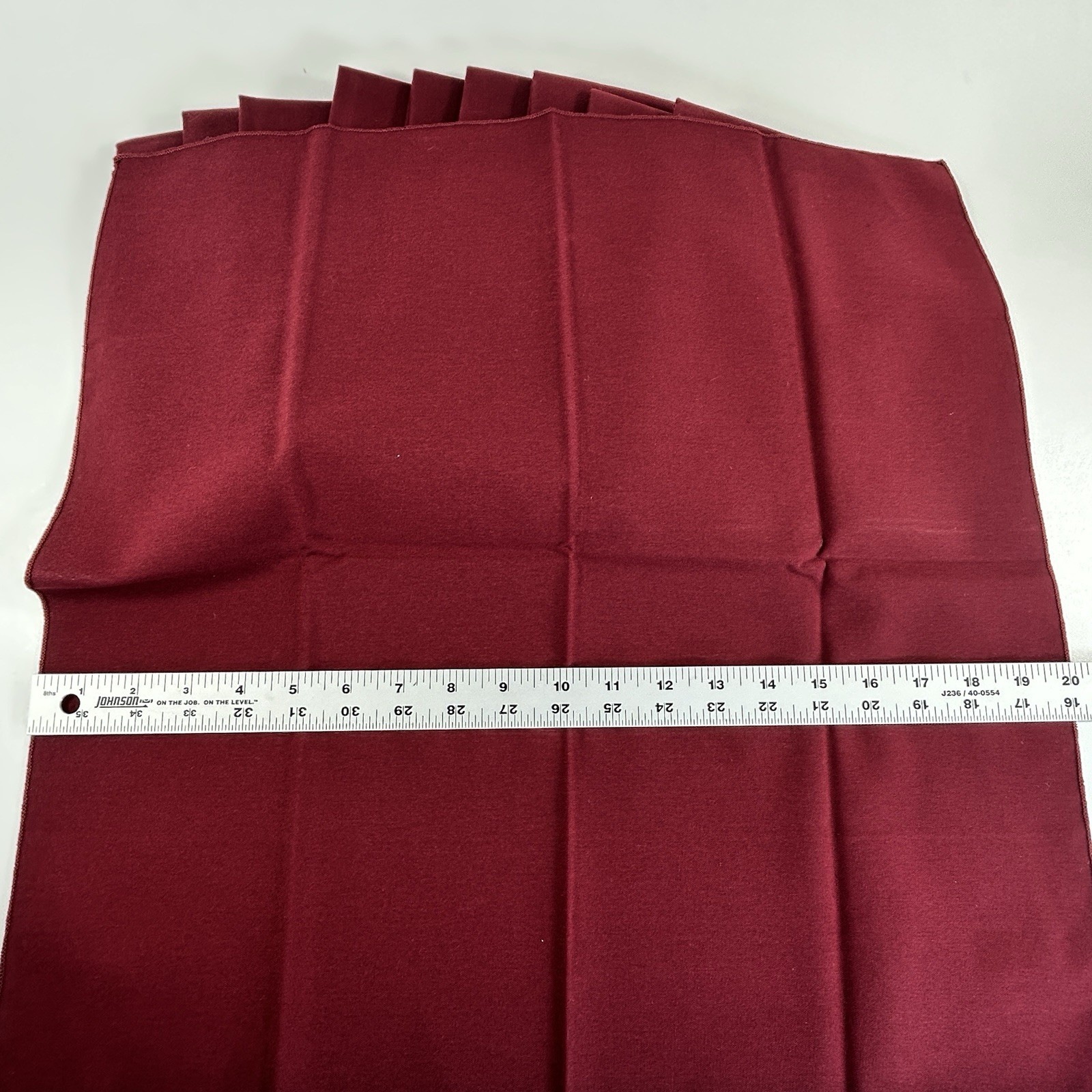 Set of 10 New Burgundy Cloth Napkins 20"x20" Solid Color Cotton Blend Dark Red