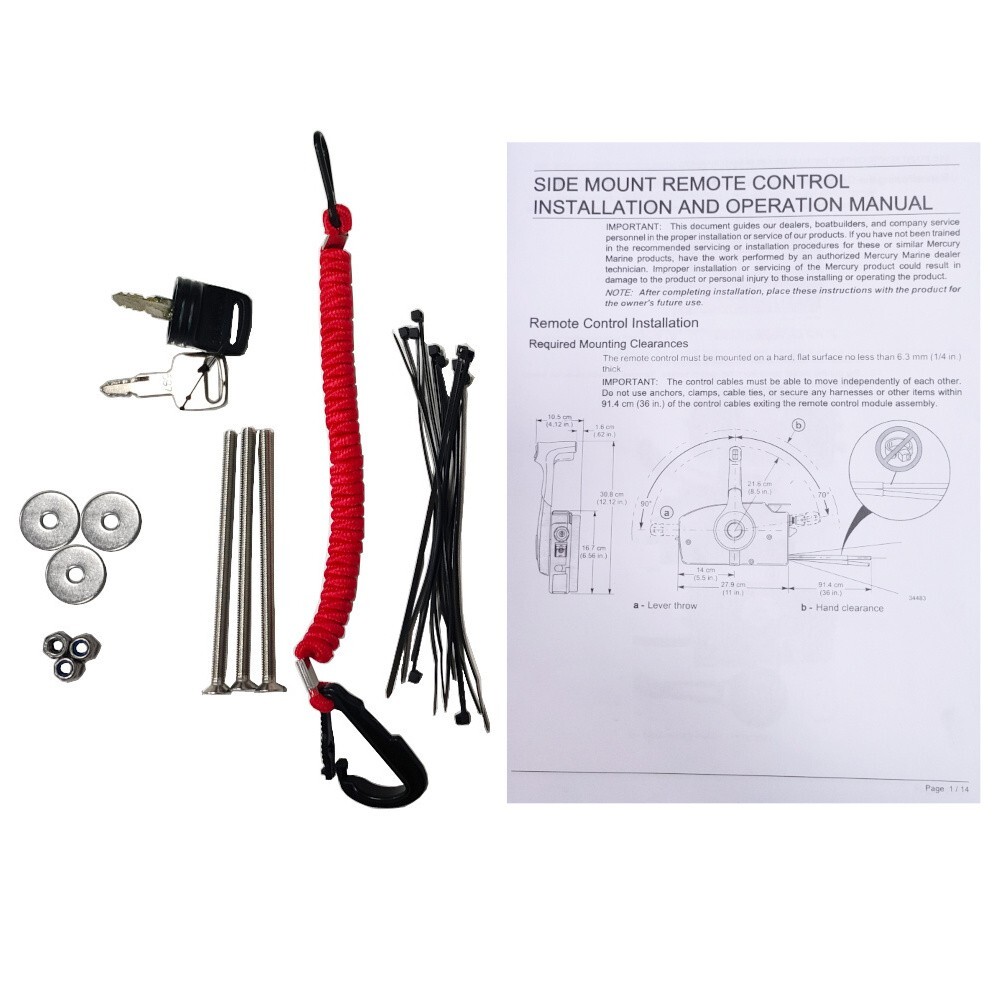 For Mercury 881170A13 14Pin 4-Stroke Outboard Side Remote Control Box Trim 15FT