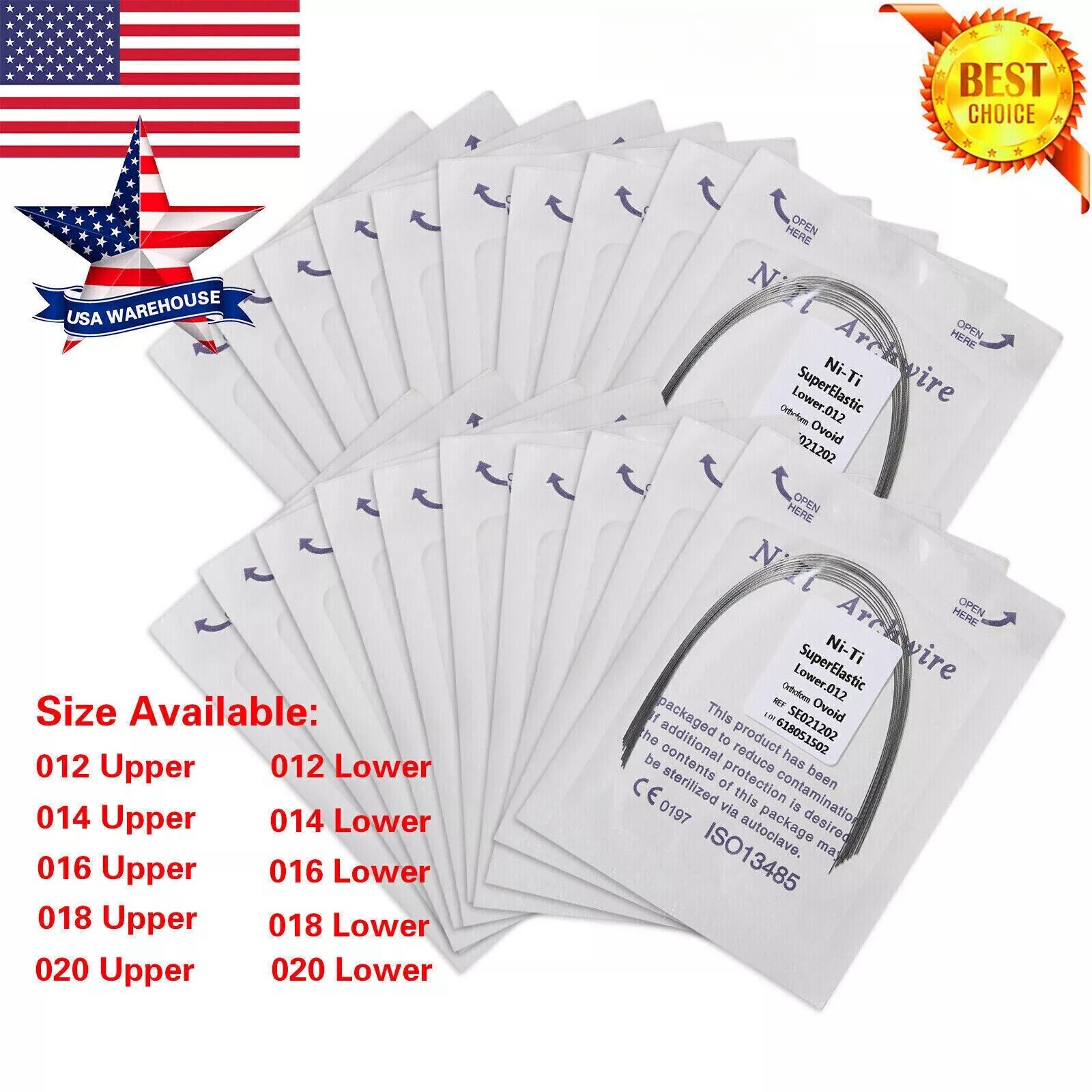 Dental Orthodontic Super Elastic Niti Arch Wire Round Ovoid Form Archwire All