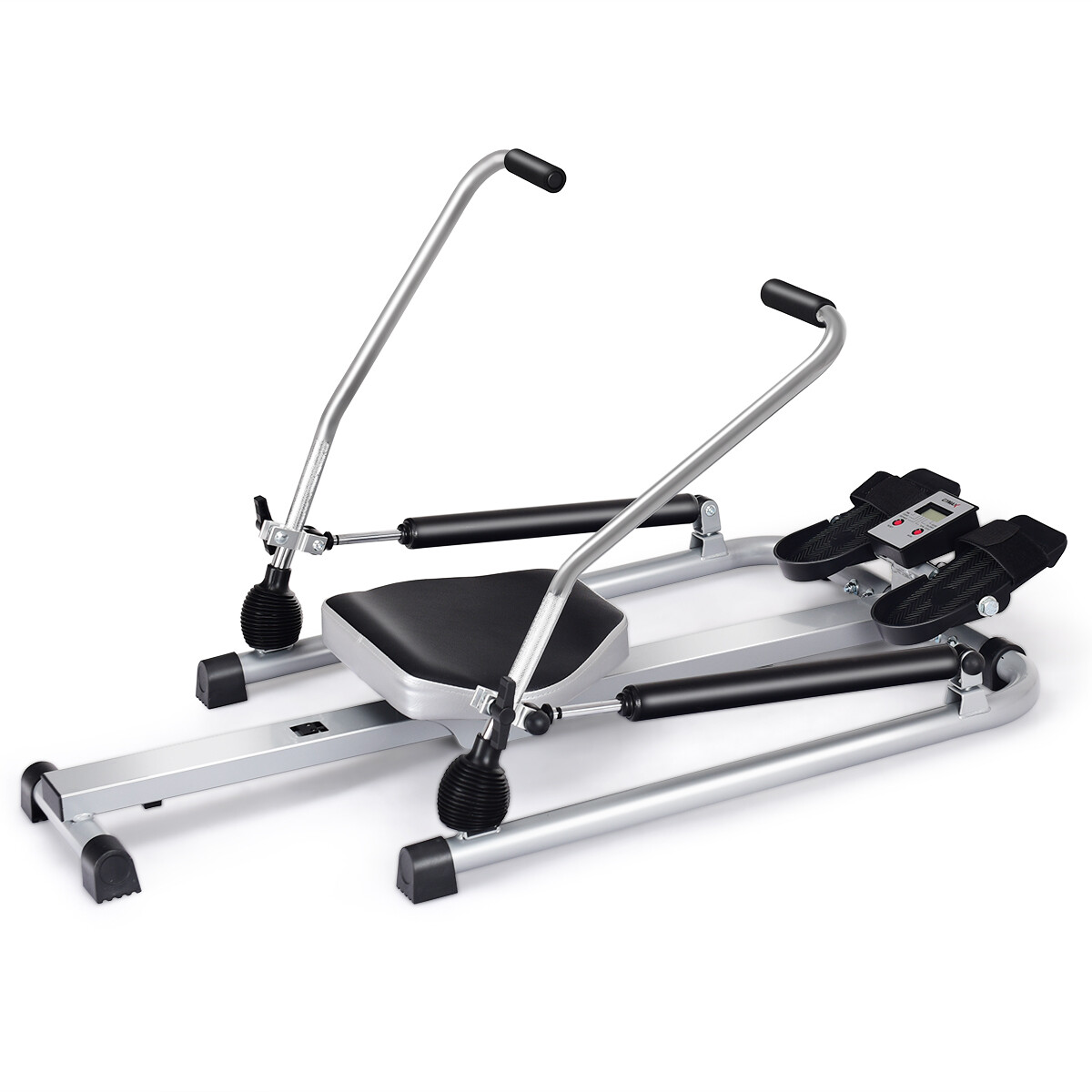 Gymax Fitness Rowing Machine Rower w/Adjustable Double Hydraulic Resistance