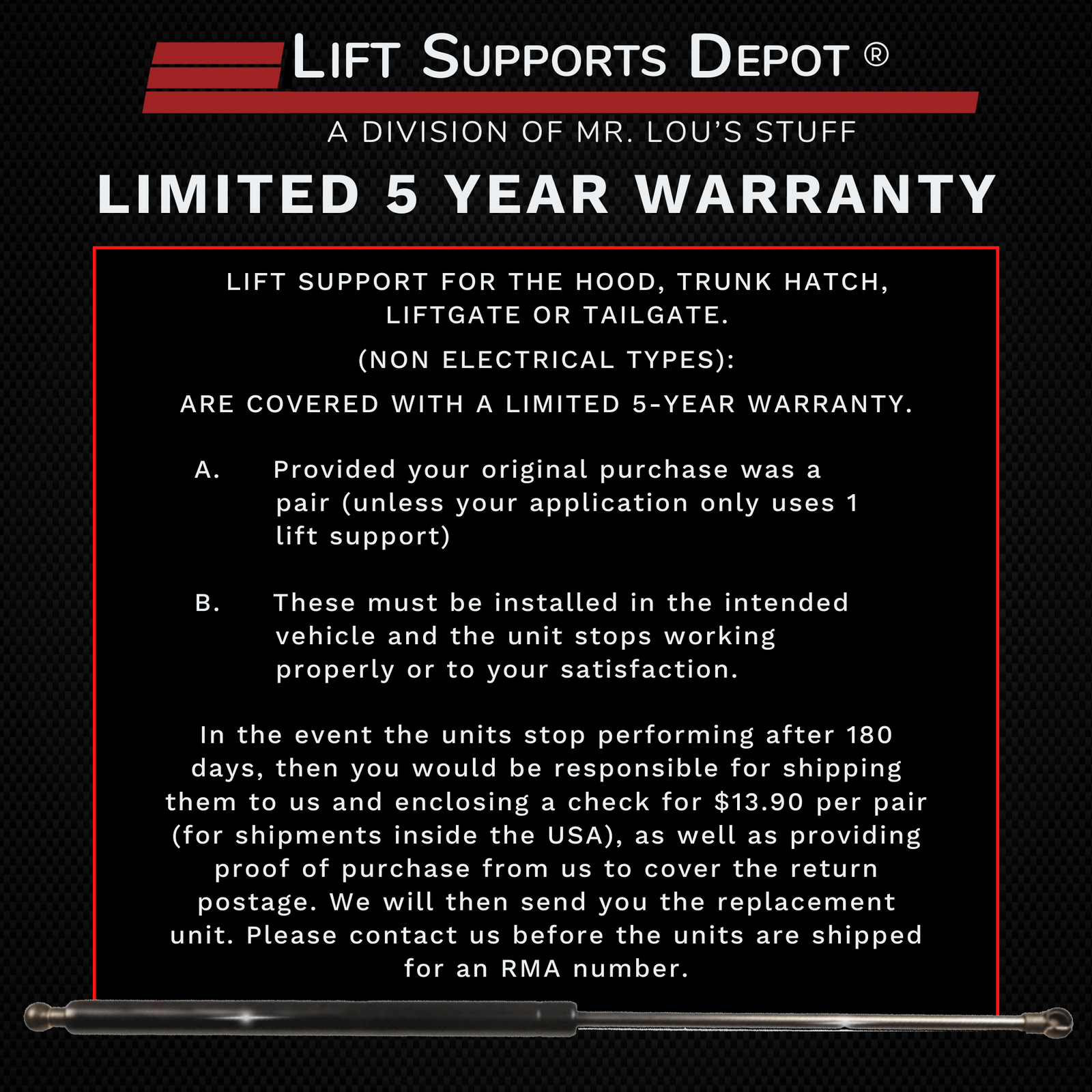 Qty 1 Replacement Seat Lift Support For F2S-6515D-00 F2S-6514S-00 W/O