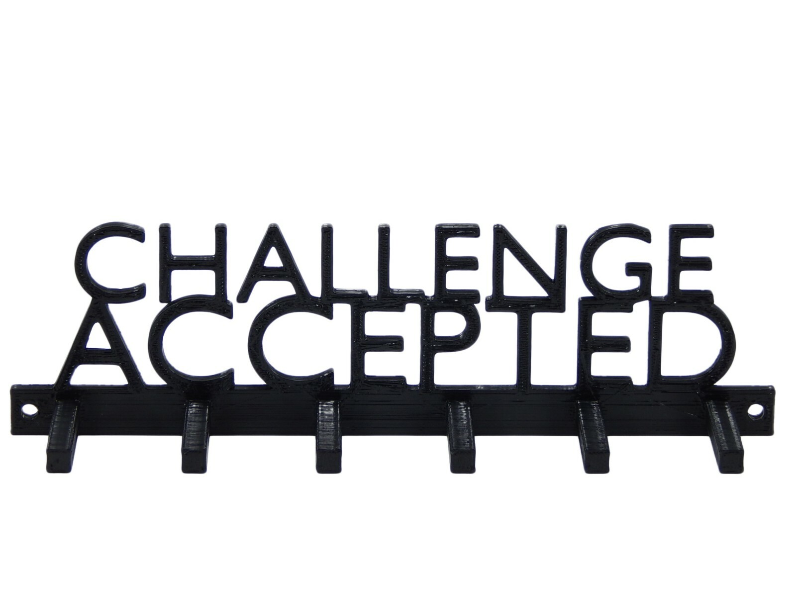 CHALLENGE ACCEPTED RUNNER SPORTS MEDAL DISPLAY RACK HOLDER HANGER ORGANIZER