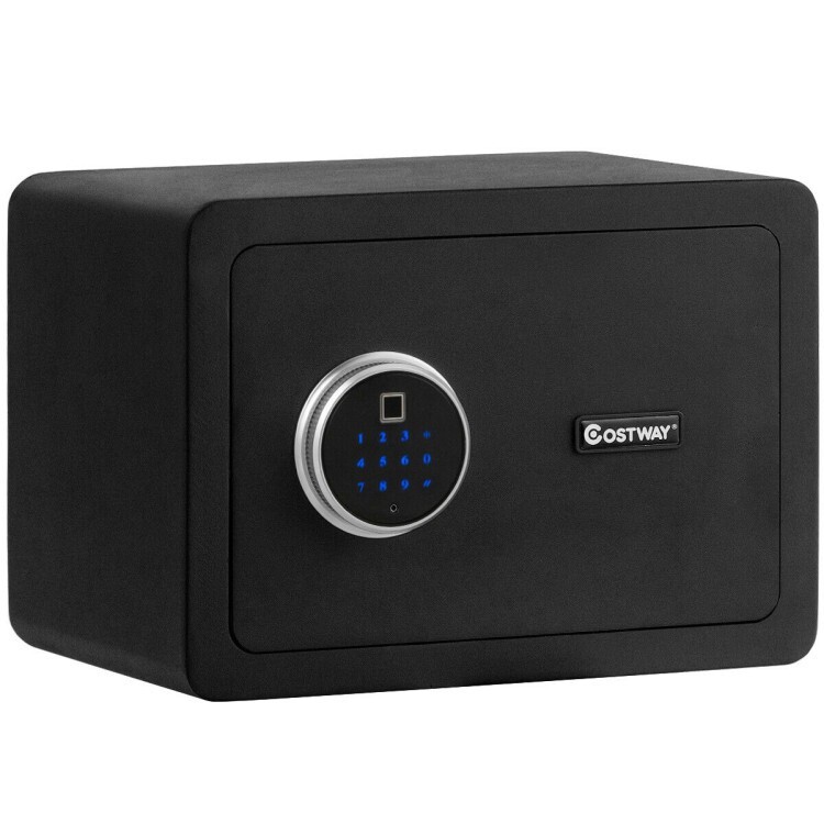 Fingerprint Safe Box Digital Home Office Security w/LED Light Cash Jewelry Black