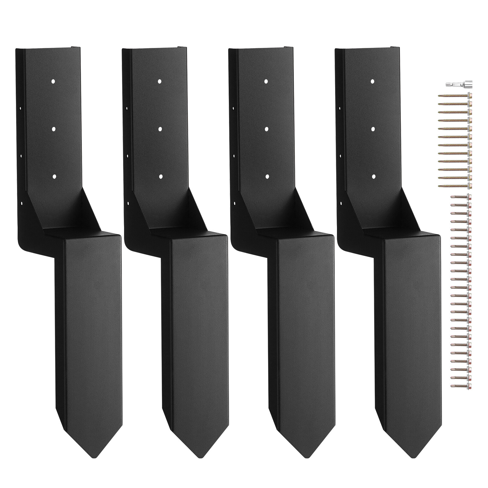 VEVOR 4-Pack Fence Post Anchor Repair Kit Inner 3.5 x3.5 Inches Support Stakes