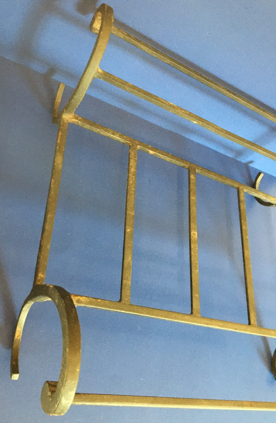 c.2000 ❅Black Rod Iron❅ Vintage Fireplace ~POTTERY BARN~ 18" Log Holder ☆SONOMA☆