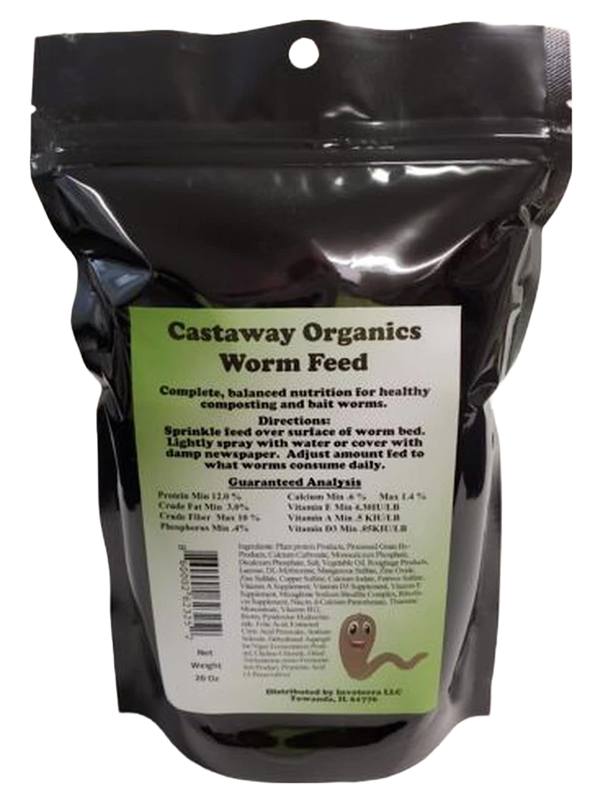Castaway Organics Worm Food, Chow for Composting Nightcrawler Wigglers Live Bait