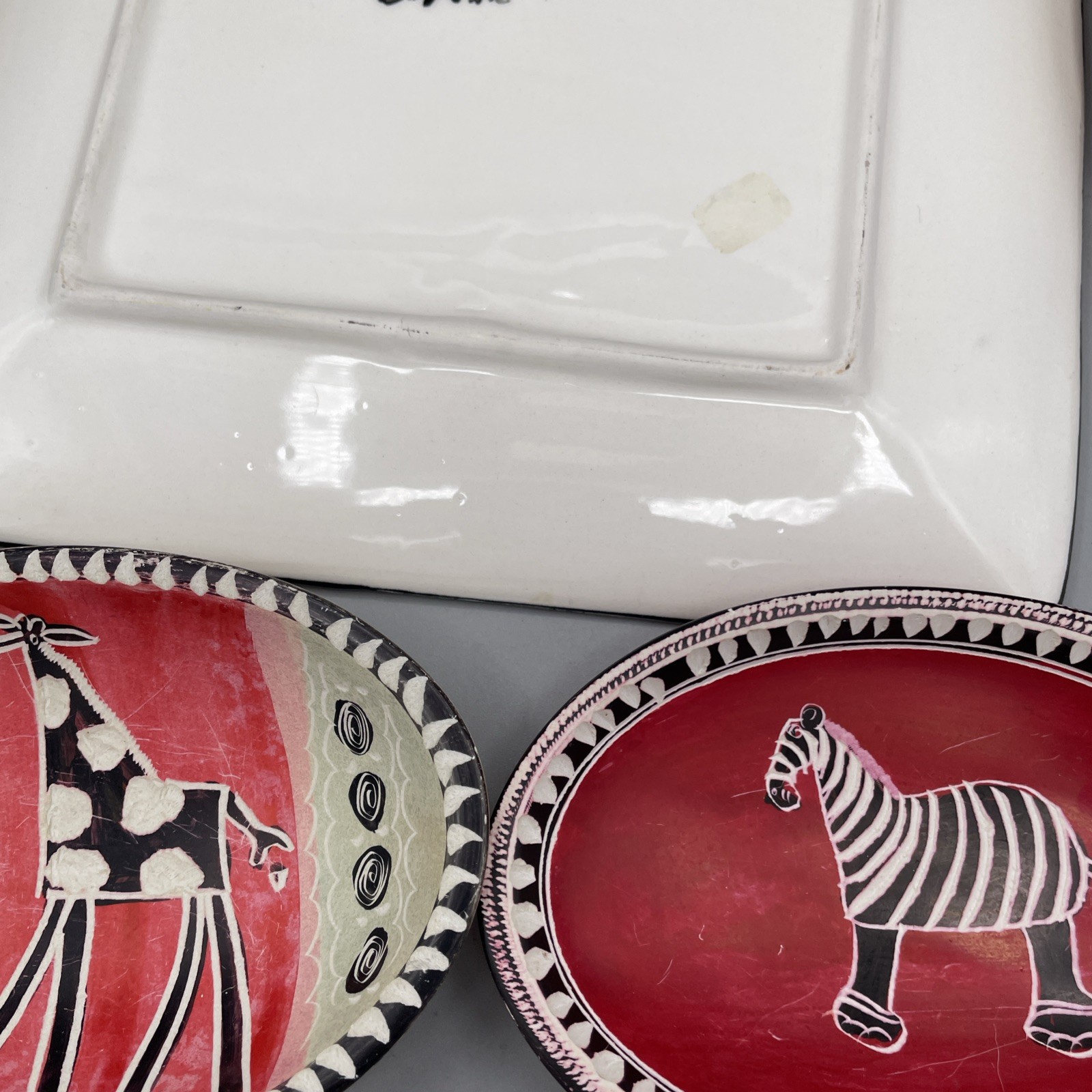 Hand Painted ELSONA Daphne African Art Plate /Dish Set