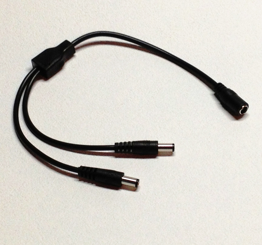 Splitter 2 way cable LED lighting 2.1 x 5.5 barrel 12 volt DC connector PSC2