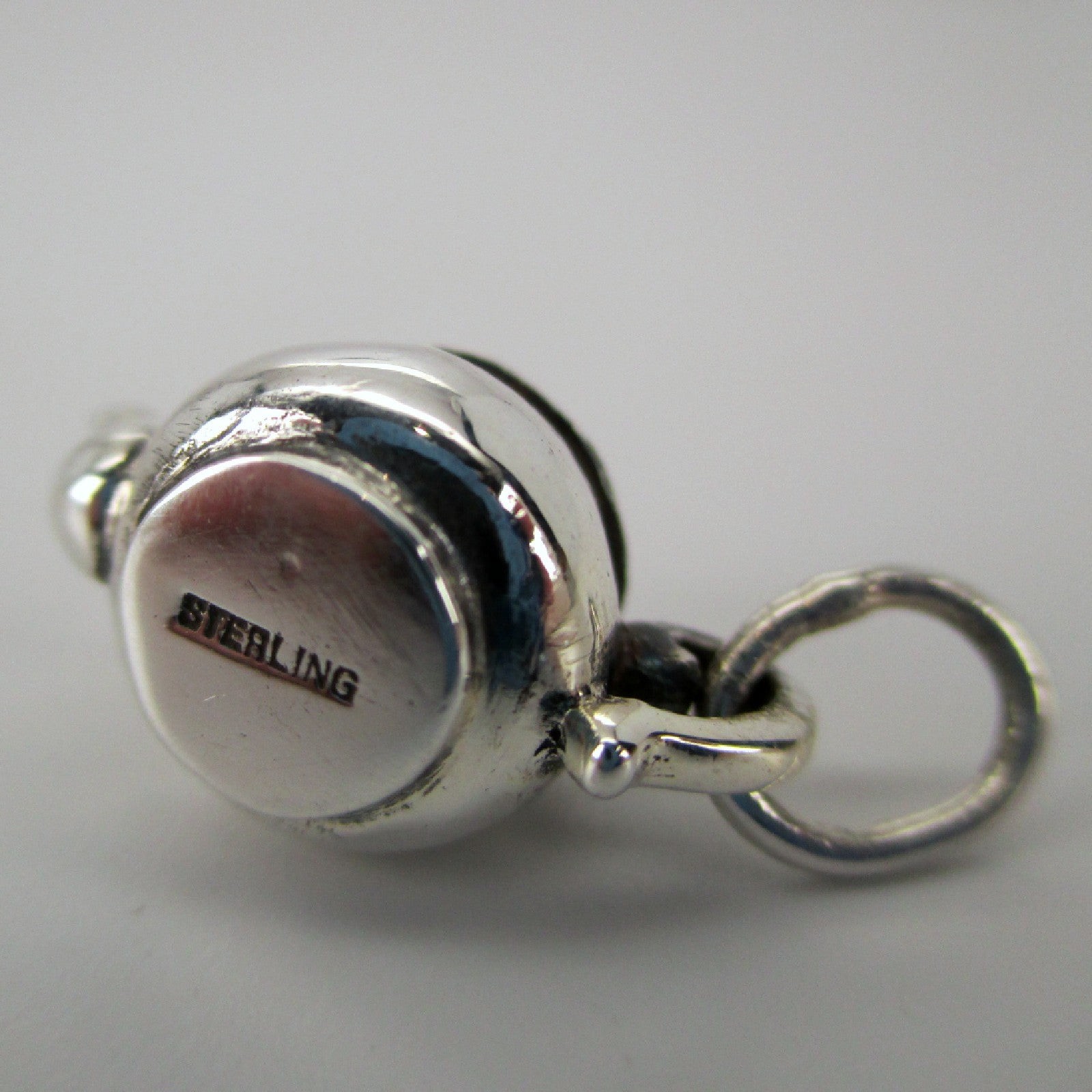 Vintage GRANDMA'S TEAPOT Charm for Bracelet STERLING SILVER Brown County NEW