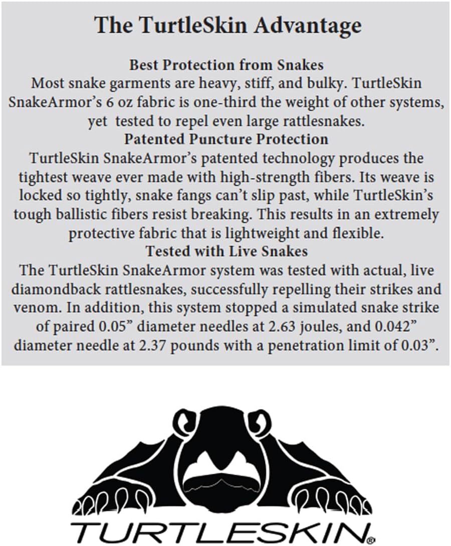 Turtleskin SnakeArmor Reversible Snake Gaiters - Camo/Khaki with Storage Bag