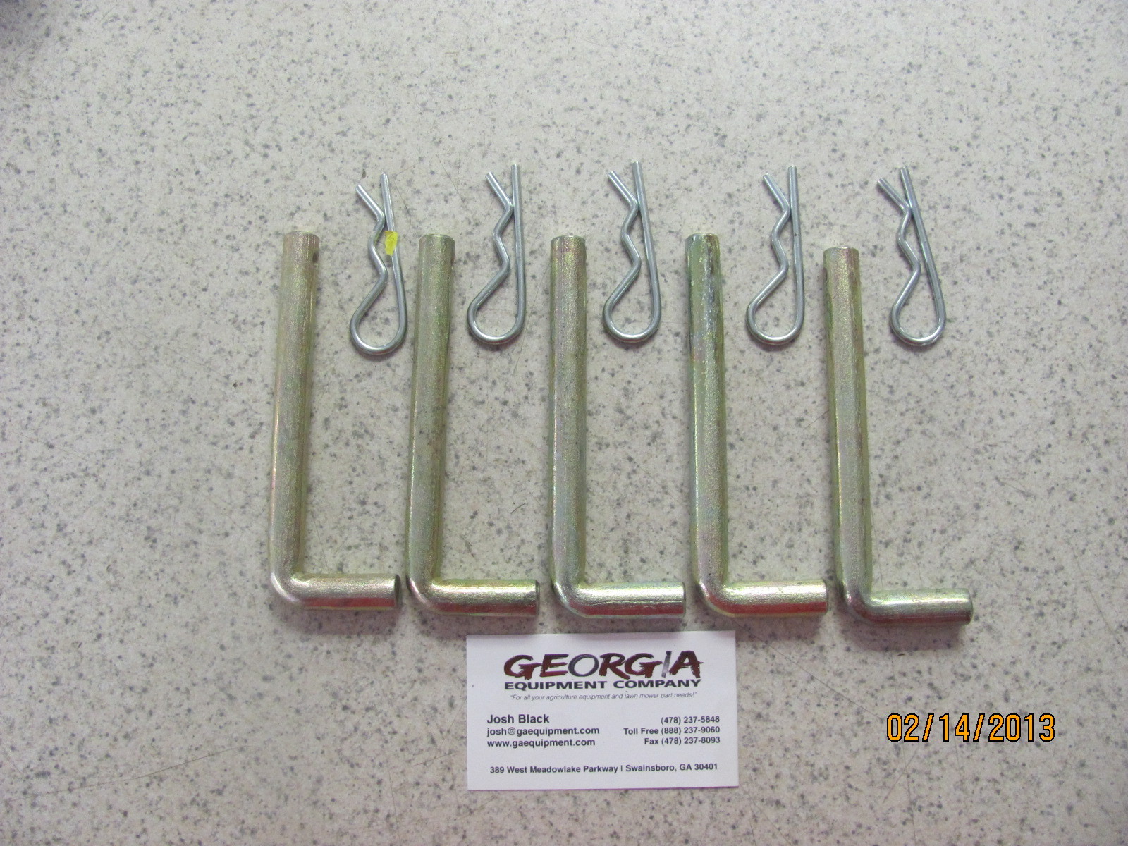 LOT OF 5 BOX BLADE SHANK L-PINS & KEEPERS, KEEPS HOLE STYLE SHANKS IN PLACE