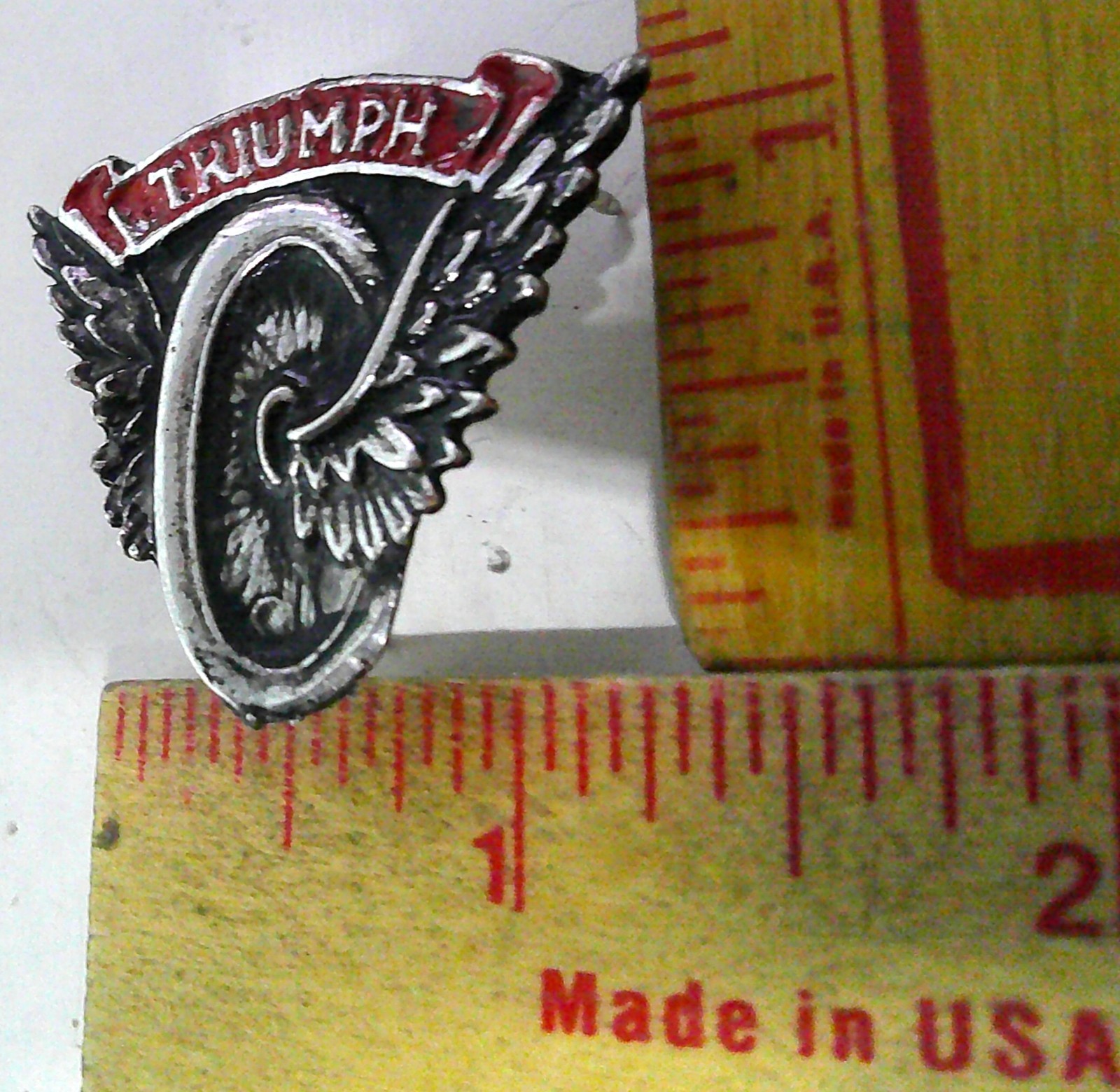 Triumph pin vintage collectible old British motorcycle pinback biker memorabilia