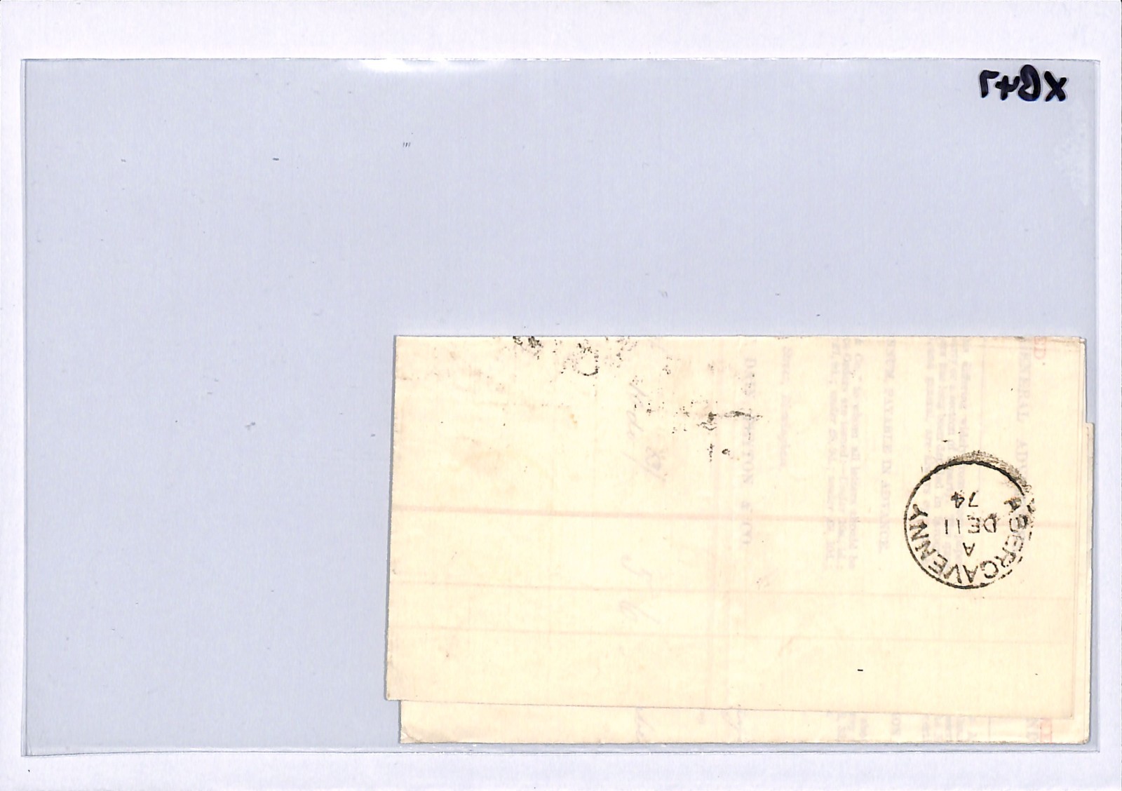 GB QV BANTAM ½d Plate 12 (JN) Cover Birmingham Advert EL 1874 Abergavenny XB47