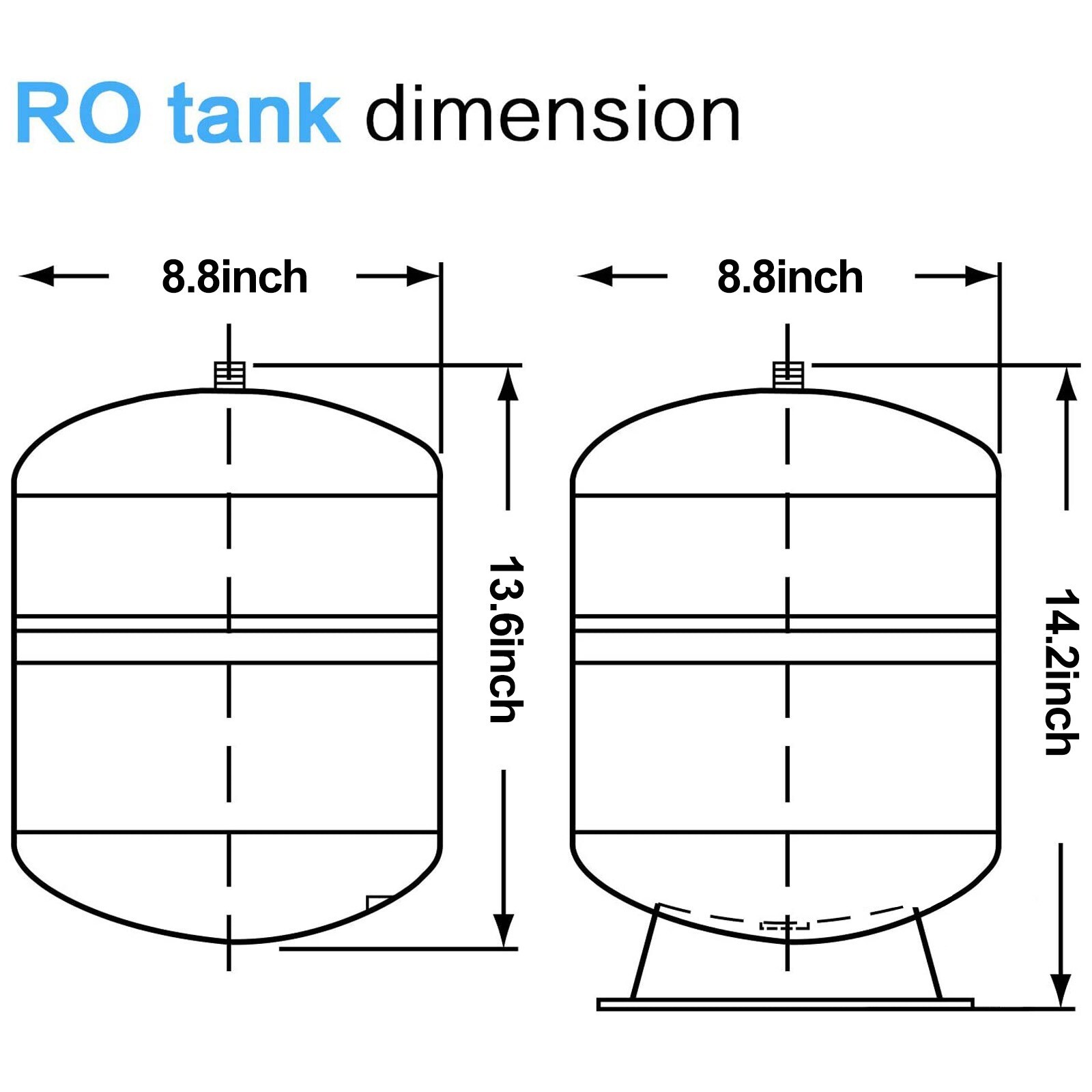 2.8 Gallon RO Water Storage Tank for Reverse Osmosis System NSF Certificated