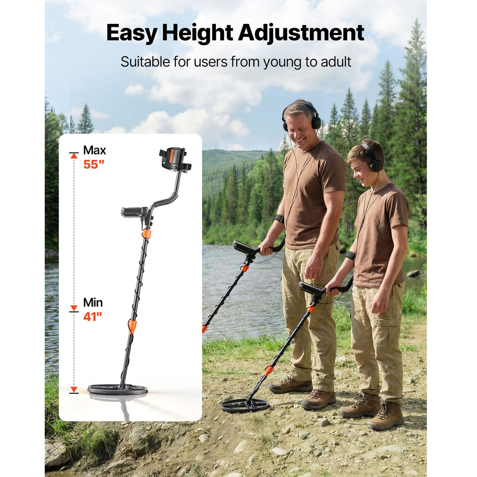 10 Inch LCD Metal Detector Waterproof Gold Digger Deep Sensitive Coil Hunter