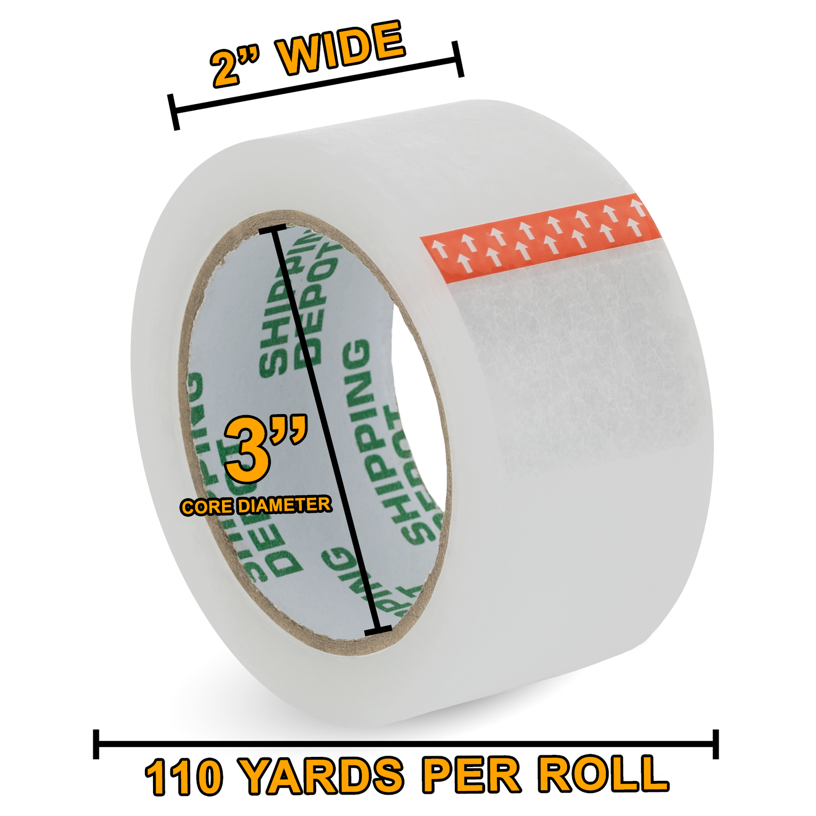 2" or 3" x 110yds Packing Tape - Thickness 1.6 Mil Or 2 Mil - Clear Box Tape