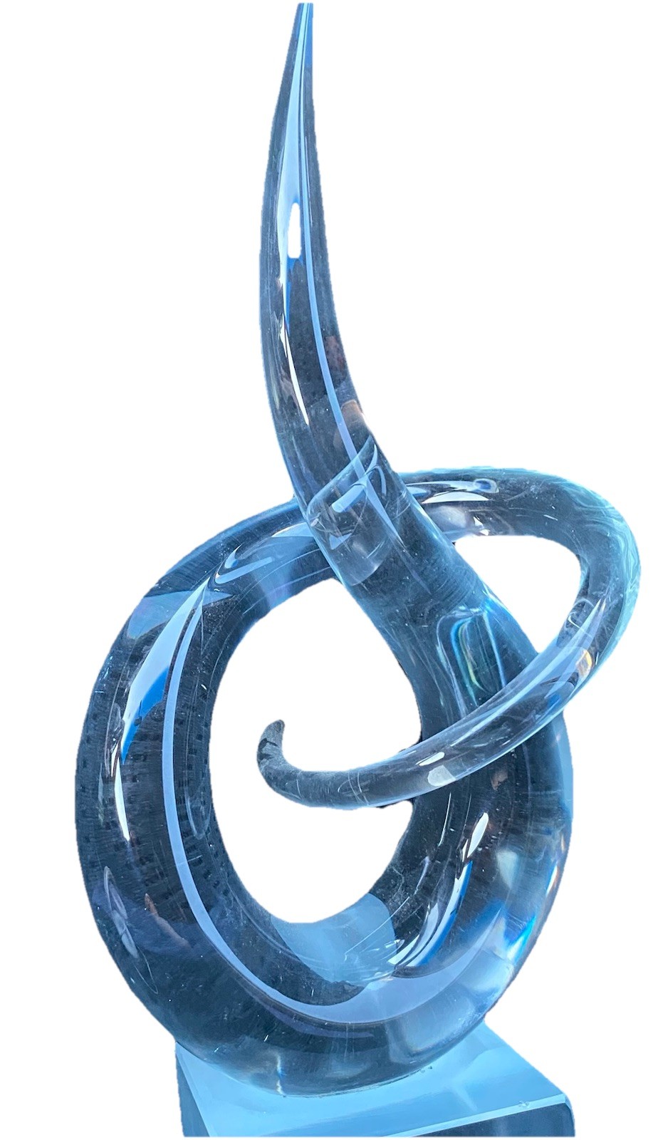 RENATO ANATRA for VETRI MURANO Art Glass Love Knot Spiral Sculpture SIGNED