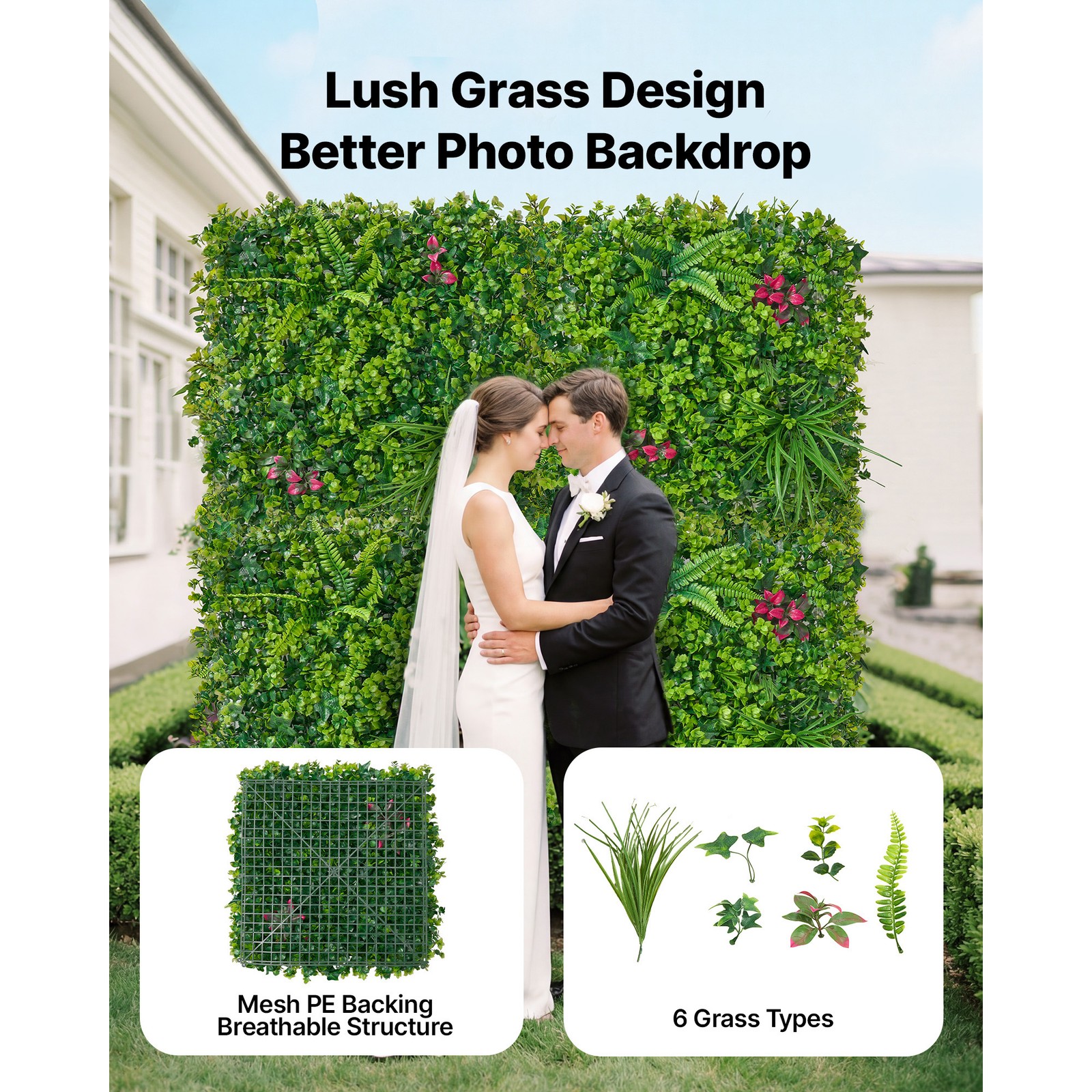 Uimoso Artificial Plant Wall Panels 12PCS 20 x 20 in Greenery Backdrop