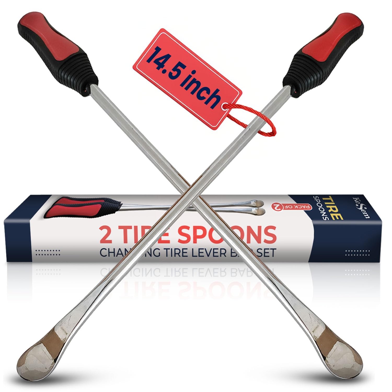 2 Pack 14.5" Tire Spoons Changing Lever Iron Bar Set Repair...