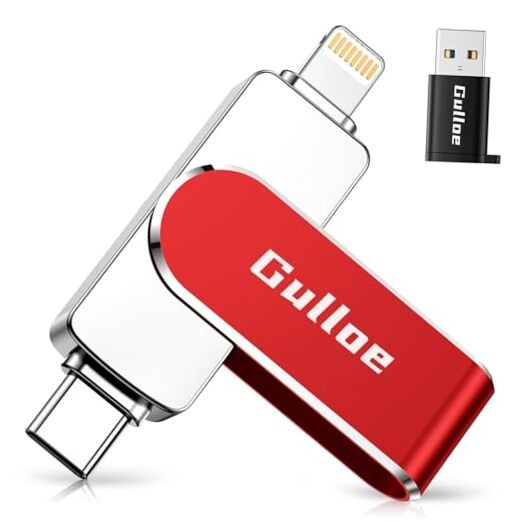 Flash Drive Intended for iPhone, Memory Stick Storage for Photos and 256GB Red