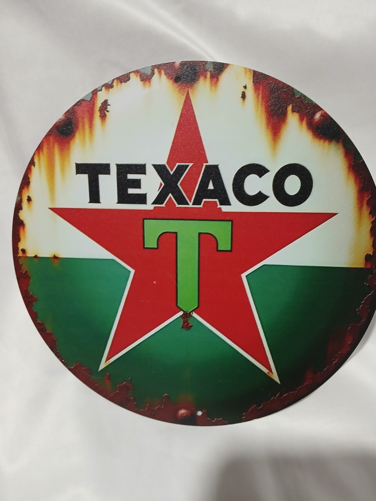 8 Inch Round Reporoduction Texaco Metal Sign Gasoline Oil Gas