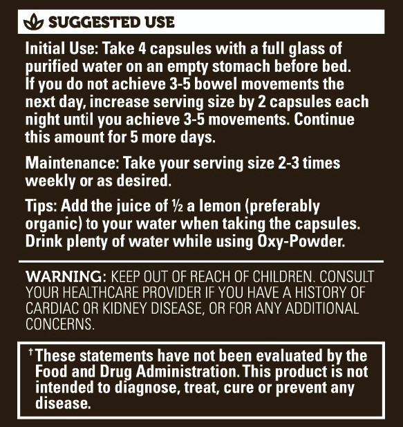 Oxy Powder Colon Cleanse & Natural Detox Pills For Constipation Relief - 60 Ct.