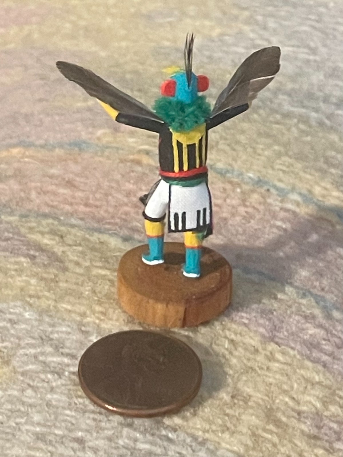 TINY ART-MINIATURE-NATIVE AMERICAN-KACHINA-SIGNED HOPI EAGLE '99-NEW CONDITION