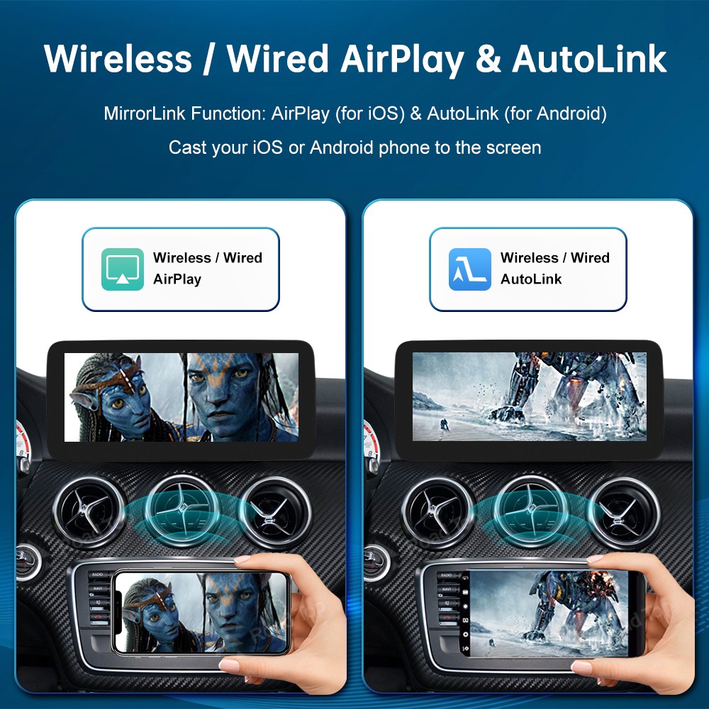 12.3" Wireless CarPlay Multimedia Touch Screen For Benz A B GLA CLA 2013-2019