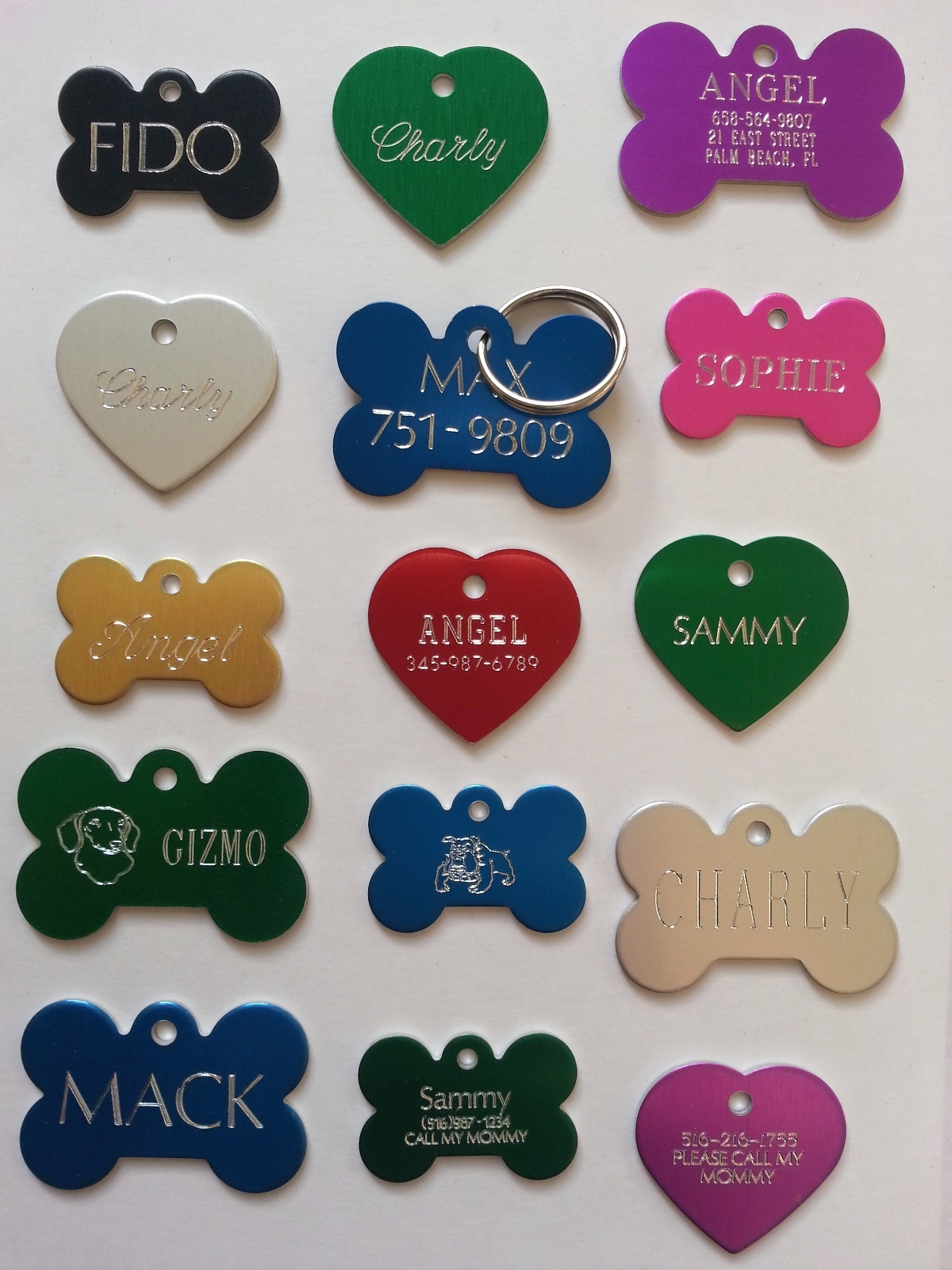 CUSTOM ENGRAVED PERSONALIZED PET TAG ID DOG CAT NAME TAGS DOUBLE SIDE