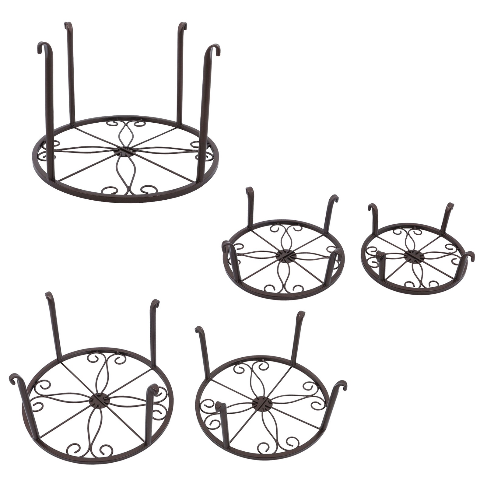 Metal Plant Stand Heavy Duty Flower Pot Stands For Outdoor Indoor Plants 5 Pack