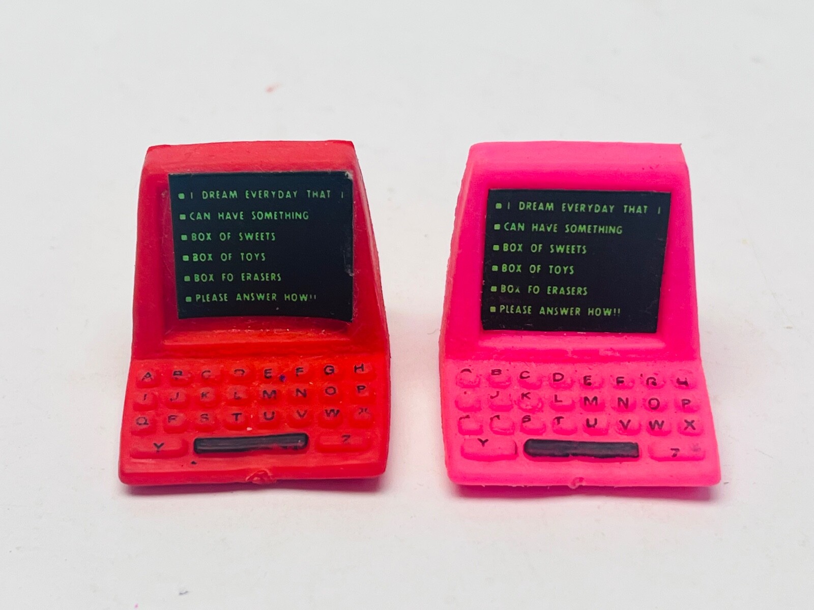 Vintage 1980s Desktop Computer Erasers Set Novelty Collectible Cool Retro BIN 21