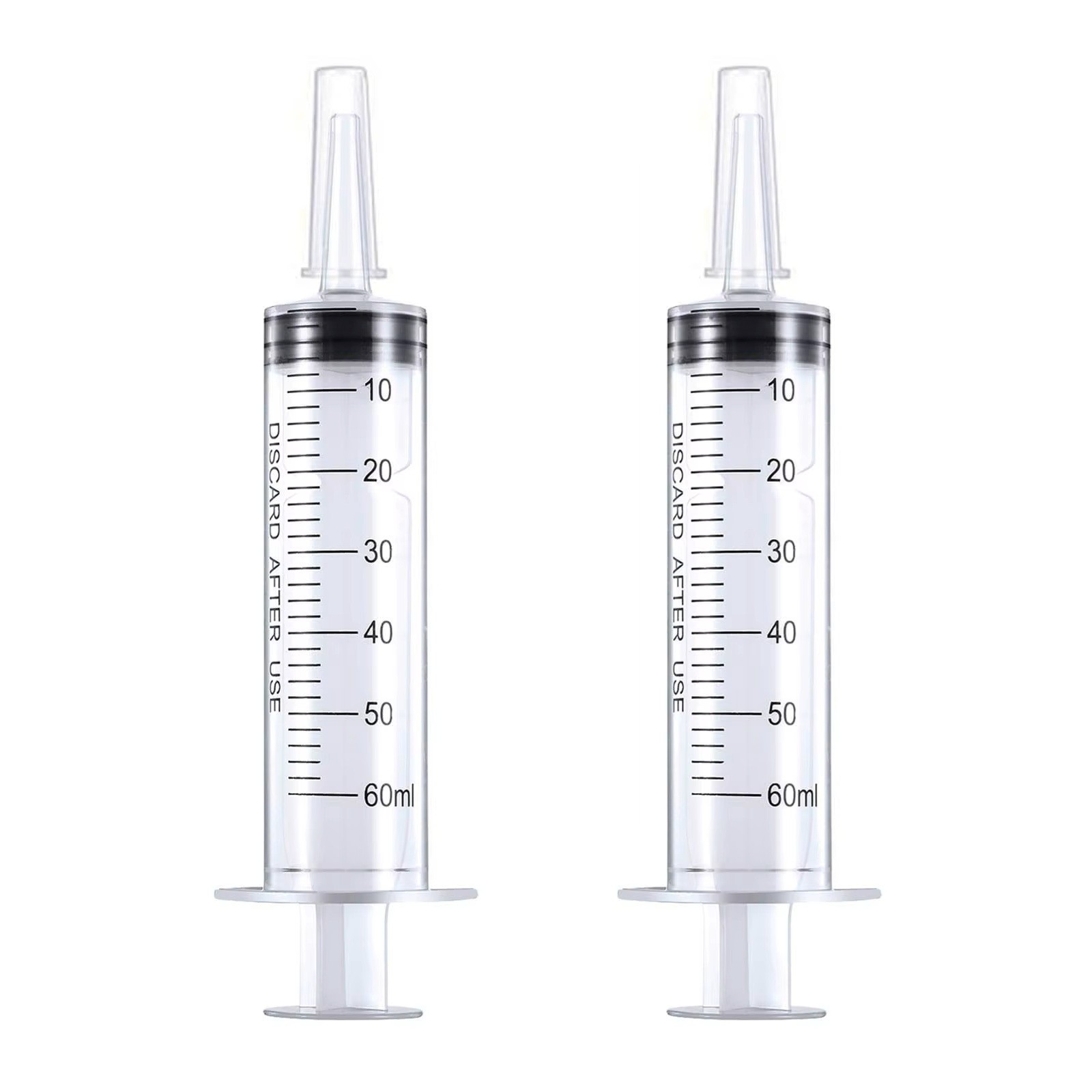 2x 60ml/2oz Plastic Syringe Sterile Plant Water Feeder 60cc Long Catheter Tip