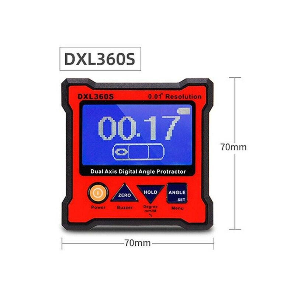 DXL360S Dual Axis Digital Angle Protractor Magnetic Finder 0.01°Resolution